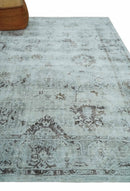 8x10 Ivory, Brown and Gray Modern Oushak Handmade Art Silk Area Rug by The Rug Decor