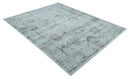 8x10 Ivory, Brown and Gray Modern Oushak Handmade Art Silk Area Rug by The Rug Decor