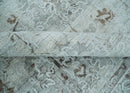8x10 Ivory, Brown and Gray Modern Oushak Handmade Art Silk Area Rug by The Rug Decor