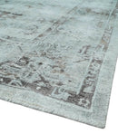 8x10 Ivory, Brown and Gray Modern Oushak Handmade Art Silk Area Rug by The Rug Decor
