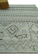 8x10 Ivory, Gray and Charcoal Hand Knotted Multi size Southwestern wool area Rug