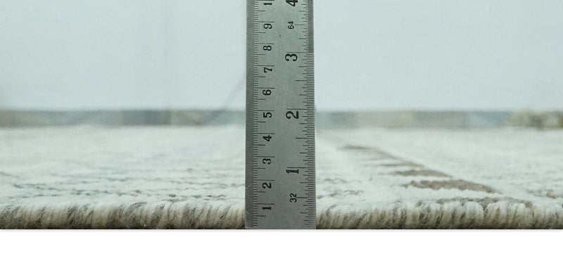 8x10 Ivory, Gray and Charcoal Hand Knotted Multi size Southwestern wool area Rug