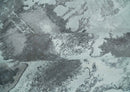 8x10 Ivory, Gray and Charcoal Modern Abstract Hand Tufted Art Silk Area Rug by The Rug Decor