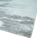8x10 Ivory, Gray and Charcoal Modern Abstract Hand Tufted Art Silk Area Rug by The Rug Decor