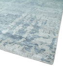 8x10 Ivory, gray and Silver Modern Abstract Hand Knotted Bamboo Silk Area Rug by The Rug Decor