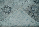 8x10 Ivory, Gray and Silver Modern Erased Traditional Handmade Art Silk Area Rug by The Rug Decor