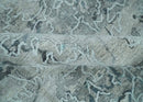 8x10 Ivory, Gray and Silver Modern Erased Traditional Handmade Art Silk Area Rug by The Rug Decor