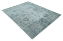 8x10 Ivory, Gray and Silver Modern Erased Traditional Handmade Art Silk Area Rug by The Rug Decor