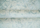 8x10 Ivory, Gray and Silver Modern Transitional Handmade Art Silk Area Rug by The Rug Decor