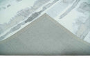 8x10 Ivory, Silver and Gray Modern Abstract Handmade Art Silk Area Rug by The Rug Decor