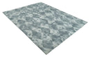 8x10 Ivory, Silver and Gray Modern Geometrical Handmade Art Silk Area Rug by The Rug Decor