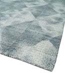 8x10 Ivory, Silver and Gray Modern Geometrical Handmade Art Silk Area Rug by The Rug Decor