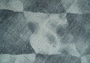 8x10 Ivory, Silver and Gray Modern Geometrical Handmade Art Silk Area Rug by The Rug Decor