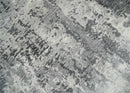 8x10 Modern Abstract Blended wool and Art silk Ivory, Silver and Charcoal Hand Loomed Area Rug