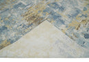 8x10 Modern Abstract Blended wool and Art silk Ivory, Teal and Beige Hand Loomed Area Rug