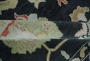 8x10 Modern Hand Knotted Black and Multicolor Traditional Oushak Wool Area Rug