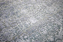 Silver and Gray Modern Hand Knotted Bamboo Silk Wool Area Rug 8x10