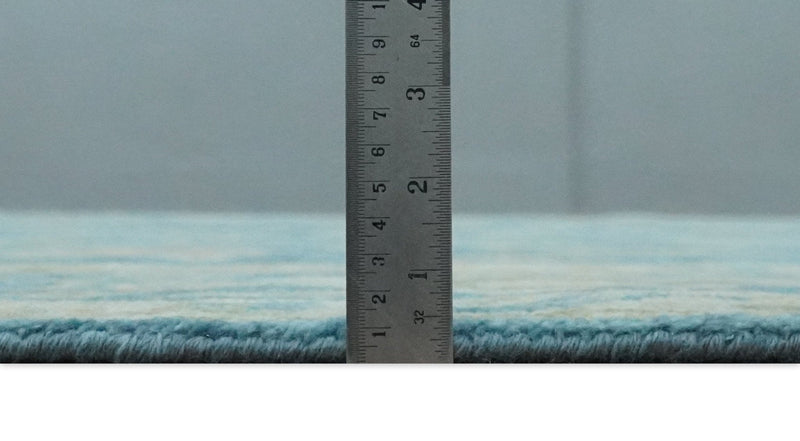 8x10 Oushak Hand Knotted Blue and Beige Traditional Wool Rug