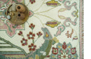 8x10 Peacock Garden Ivory and Green Bird Hand Knotted Wool Area Rug