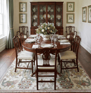 8x10 Peacock Garden Ivory and Green Bird Hand Knotted Wool Area Rug