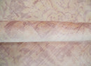 8x10 Pink and Beige Hand Loomed Damask Design Bamboo Silk Area Rug by The Rug Decor