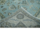 8x10 Premium Blue, Ivory and Green Traditional Floral Hand knotted wool Area Rug
