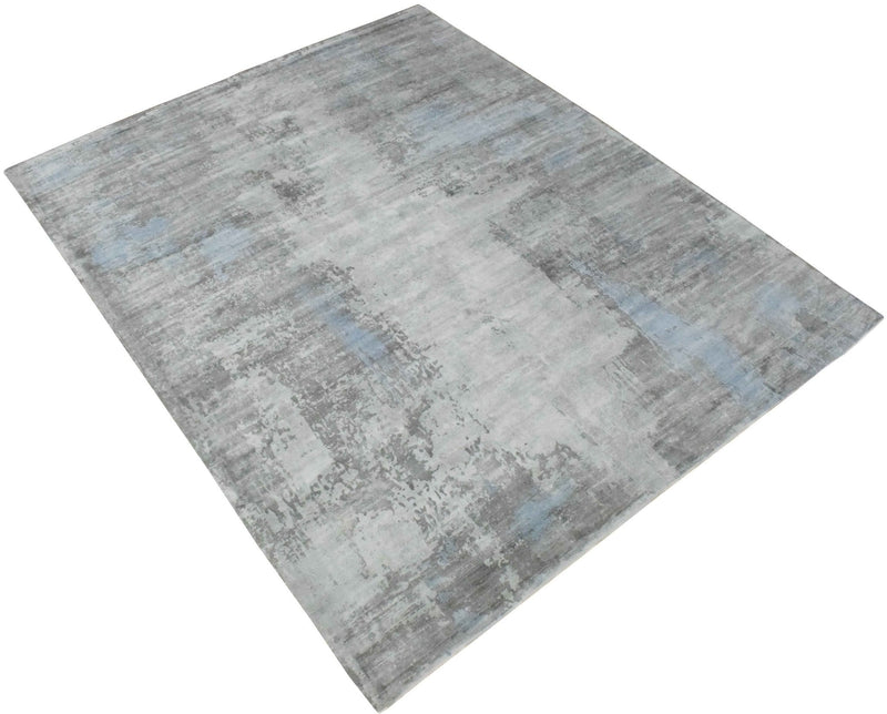 8x10 Rug, Abstract Blue and Gray Rug made with Viscose Art Silk, Living, Dinning and Bedroom Rug | TRD0090AR810
