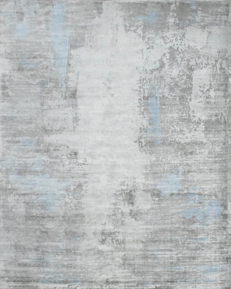 8x10 Rug, Abstract Blue and Gray Rug made with Viscose Art Silk, Living, Dinning and Bedroom Rug | TRD0090AR810