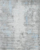 Ready to Ship Gray And Silver Modern Abstract Hand Loom 8x10 Viscose Rug by The Rug Decor