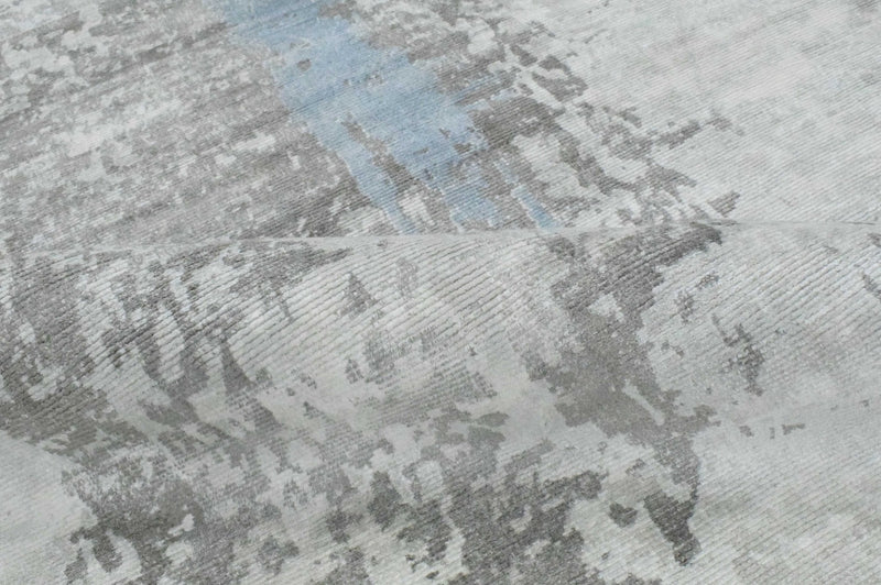 8x10 Rug, Abstract Blue and Gray Rug made with Viscose Art Silk, Living, Dinning and Bedroom Rug | TRD0090AR810