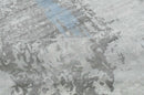 Hand Loomed Viscose Area Rug 8x10 Modern Abstract Design in Gray and Silver Tones