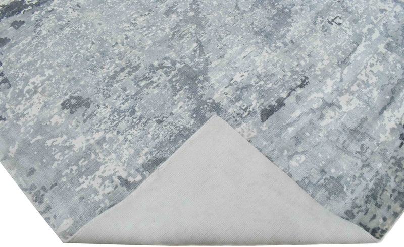 8x10 Rug, Abstract Blue and Green Rug made with Viscose Art Silk, Living, Dinning and Bedroom Rug | TRD0011QT810