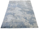 8x10 Rug, Abstract Blue and Ivory Rug made with Viscose Art Silk, Living, Dinning and Bedroom Rug | TRD006QT810