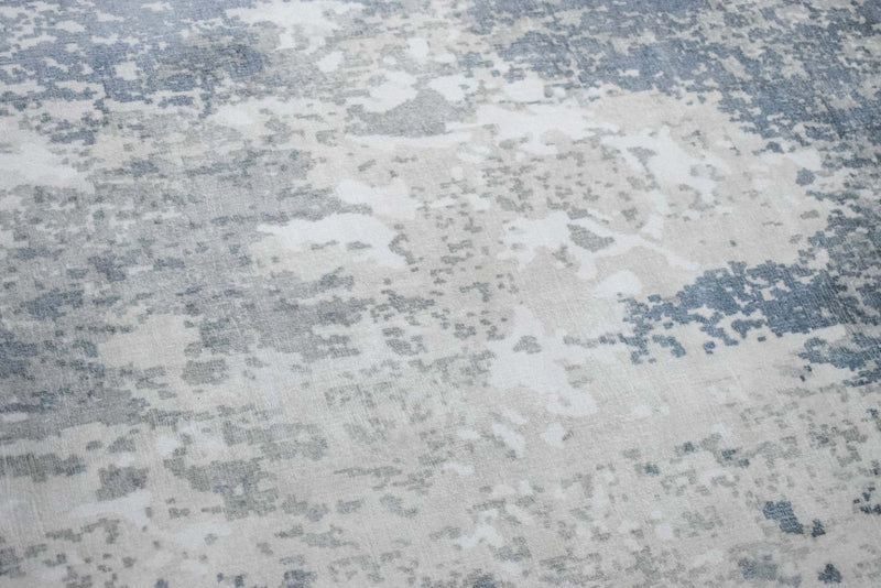 8x10 Rug, Abstract Blue and Ivory Rug made with Viscose Art Silk, Living, Dinning and Bedroom Rug | TRD006QT810