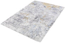 Contemporary Silver Blue Abstract Hand Loomed Viscose Area Rug