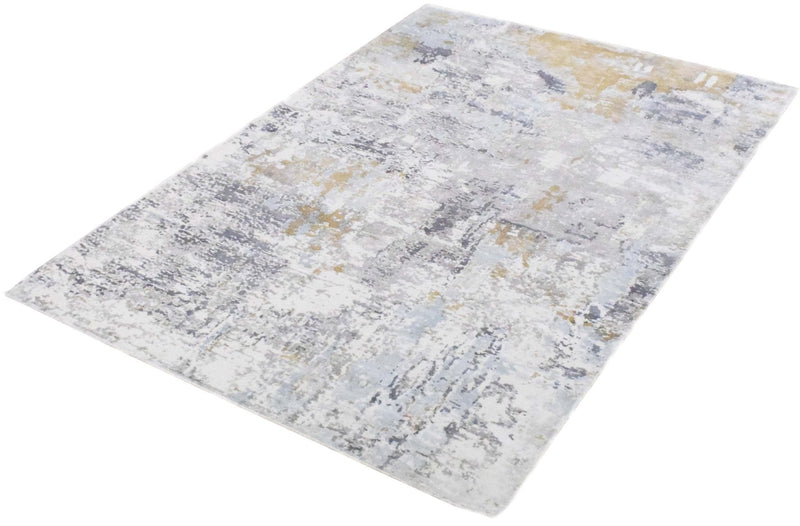 8x10 Rug, Abstract Blue and Ivory Rug made with Viscose Art Silk, Living, Dinning and Bedroom Rug | TRD030OP
