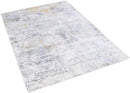 Contemporary Silver Blue Abstract Hand Loomed Viscose Area Rug
