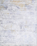 8x10 Rug, Abstract Blue and Ivory Rug made with Viscose Art Silk, Living, Dinning and Bedroom Rug | TRD030OP