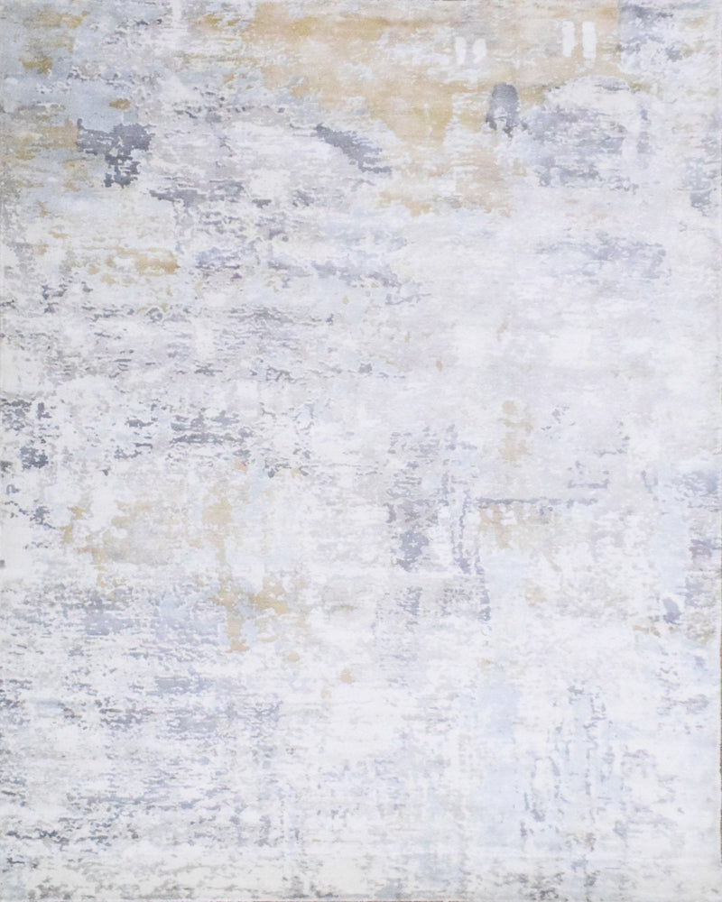 8x10 Rug, Abstract Blue and Ivory Rug made with Viscose Art Silk, Living, Dinning and Bedroom Rug | TRD030OP