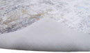 Contemporary Silver Blue Abstract Hand Loomed Viscose Area Rug