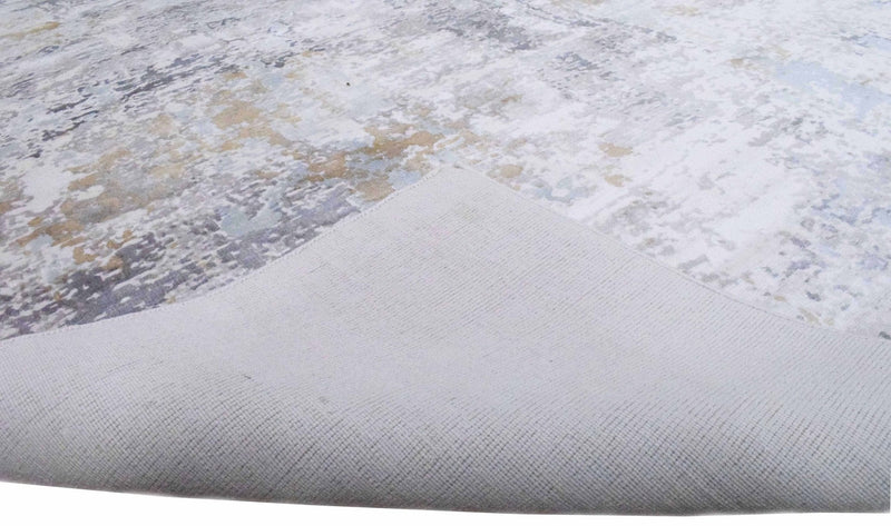 8x10 Rug, Abstract Blue and Ivory Rug made with Viscose Art Silk, Living, Dinning and Bedroom Rug | TRD030OP