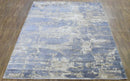 8x10 Rug, Blue and Brown Rug, Modern Abstract Hand loom Printed Viscose Area Rug