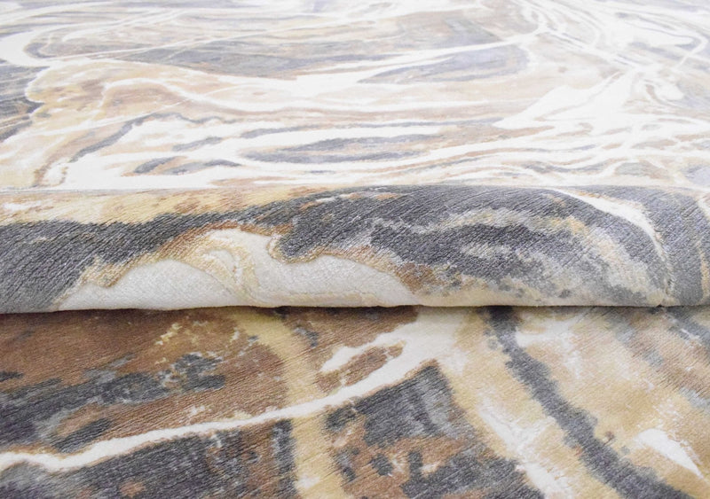 8x10 Rug, Bronze and Gray Rug, One of a Kind Rug