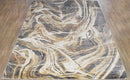 Beige And Gray Modern Abstract Area Rug 8x10 - Hand Loomed Wool