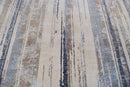 Blue and Beige Bamboo Silk Hand-Knotted Area Rug 8x10 - Modern Abstract