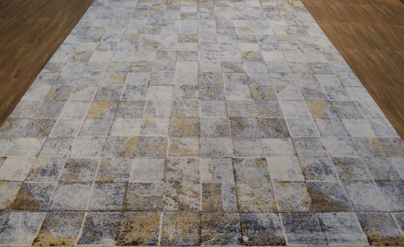 8x10 Rug Handmade Bamboo Silk Contemporary Area Rug | TRD1756810