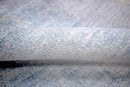 Modern Blue And Ivory Abstract Bamboo Silk Hand Knotted Area Rug 8x10 Shimmering