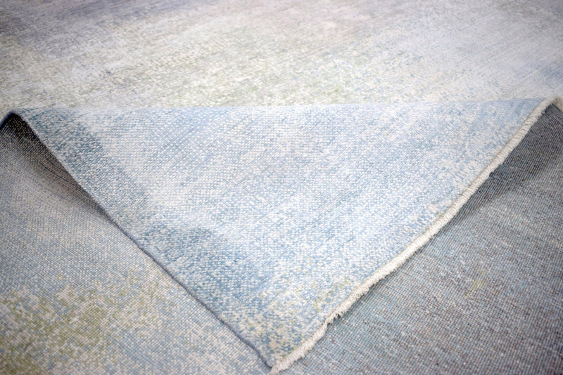 8x10 Rug | Modern Abstract Handmade with Bamboo Silk Blue Area Rug | TRD1750810