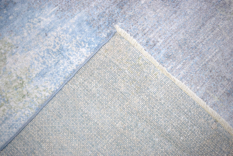 8x10 Rug | Modern Abstract Handmade with Bamboo Silk Blue Area Rug | TRD1750810