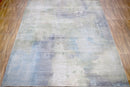 8x10 Rug | Modern Abstract Handmade with Bamboo Silk Blue Area Rug | TRD1750810